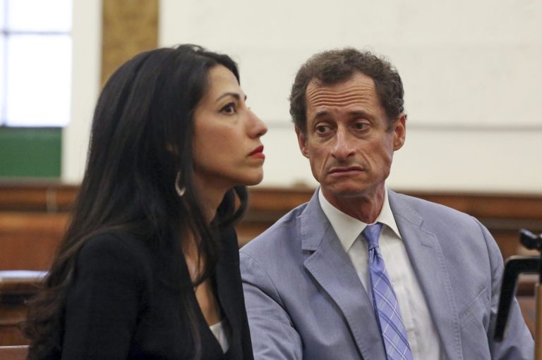 Anthony Weiner, right, and Huma Abedin.