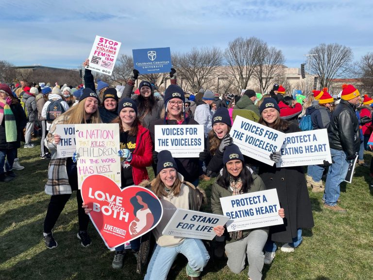 Students from Colorado Christian University attend the 2022 March for Life