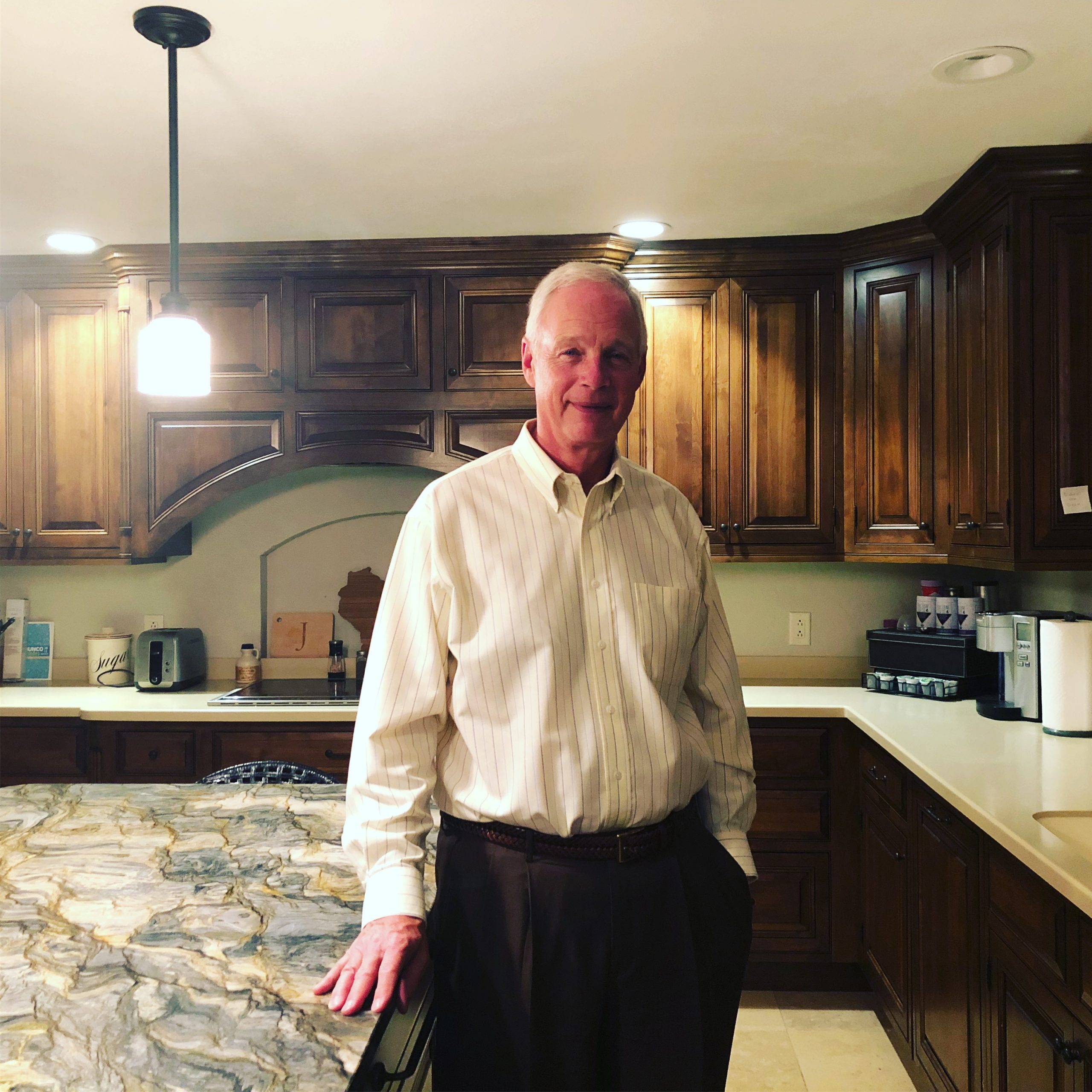 Sen. Ron Johnson is seen at his home in Oshkosh, Wisconsin, where he sat down for an interview with the Washington Examiner.