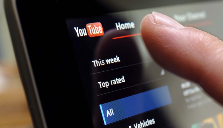YouTube being accessed via tablet.