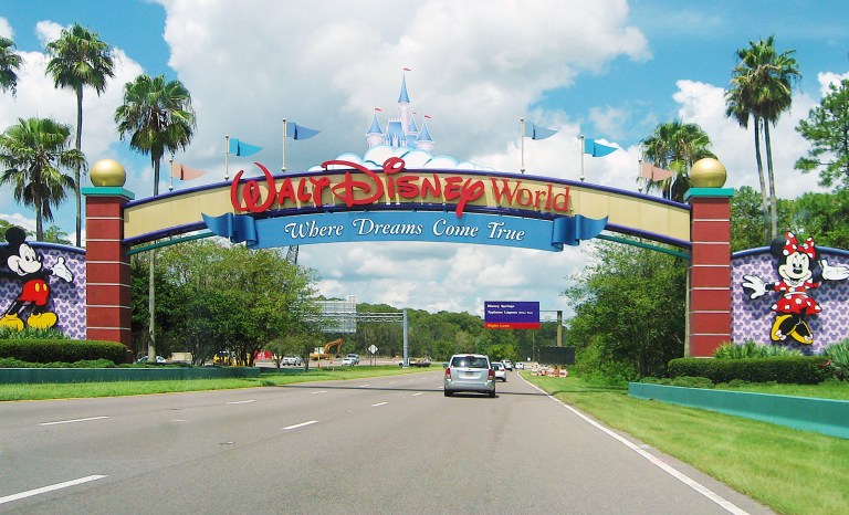 August 19, 2015: The entrance of Walt Disney World Resort in Florida.