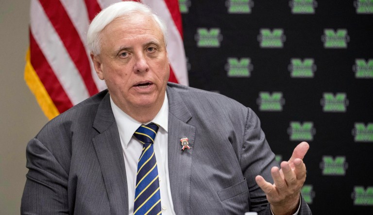 West Virginia Governor Jim Justice delivers his annual State of the State address in the House Chambers at the state capitol in Charleston, W.Va.