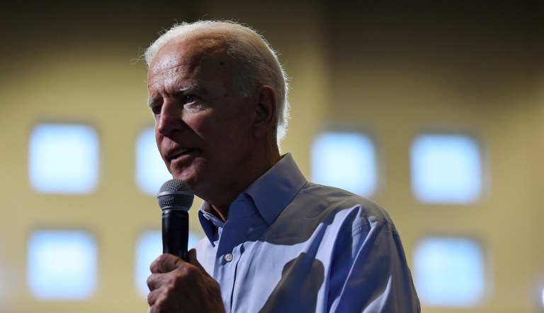 Democratic presidential candidate and former Vice President Joe Biden speaks at a town hall on Sunday, July 7, 2019, in Charleston, S.C.