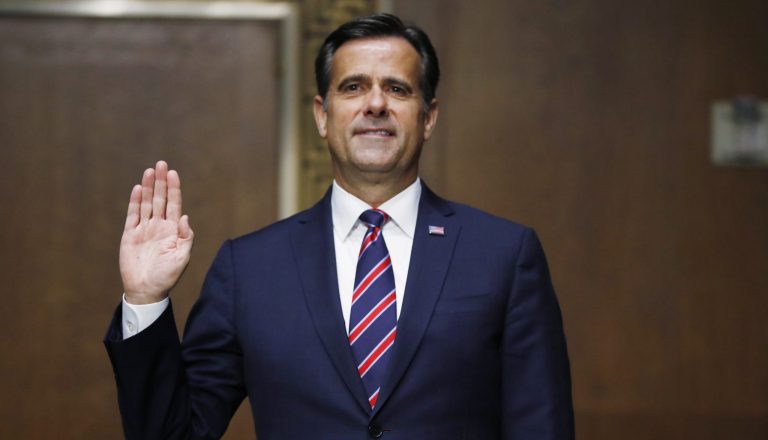 Rep. John Ratcliffe, R-Texas, is sworn in before a Senate Intelligence Committee nomination hearing on Capitol Hill in Washington, Tuesday, May. 5, 2020. The panel is considering Ratcliffe's nomination for director of national intelligence.