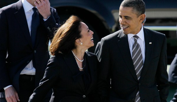 Kamala Harris tries to one-up Joe Biden in touting Obama connections