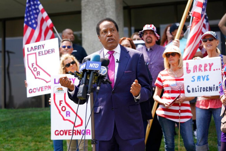 Larry Elder sues California after being left off recall candidate list