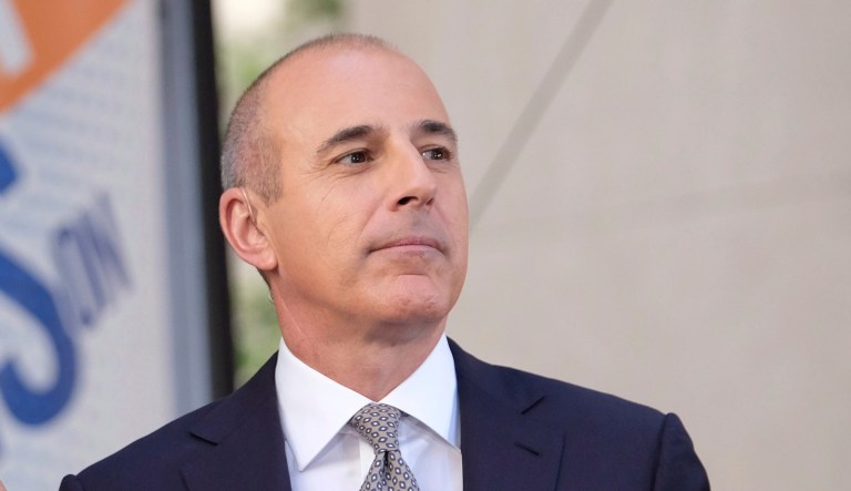 Savannah Guthrie and Matt Lauer appear on NBC's "Today" show at Rockefeller Plaza on Friday, May 19, 2017, in New York.