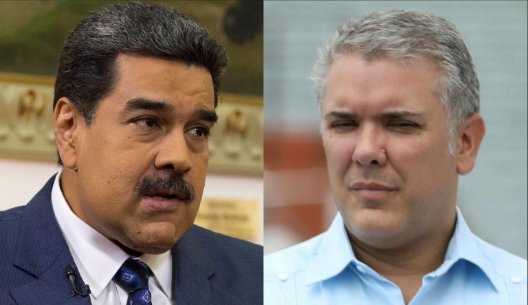 Nicolas Maduro and Ivan Duque Marquez are shown.