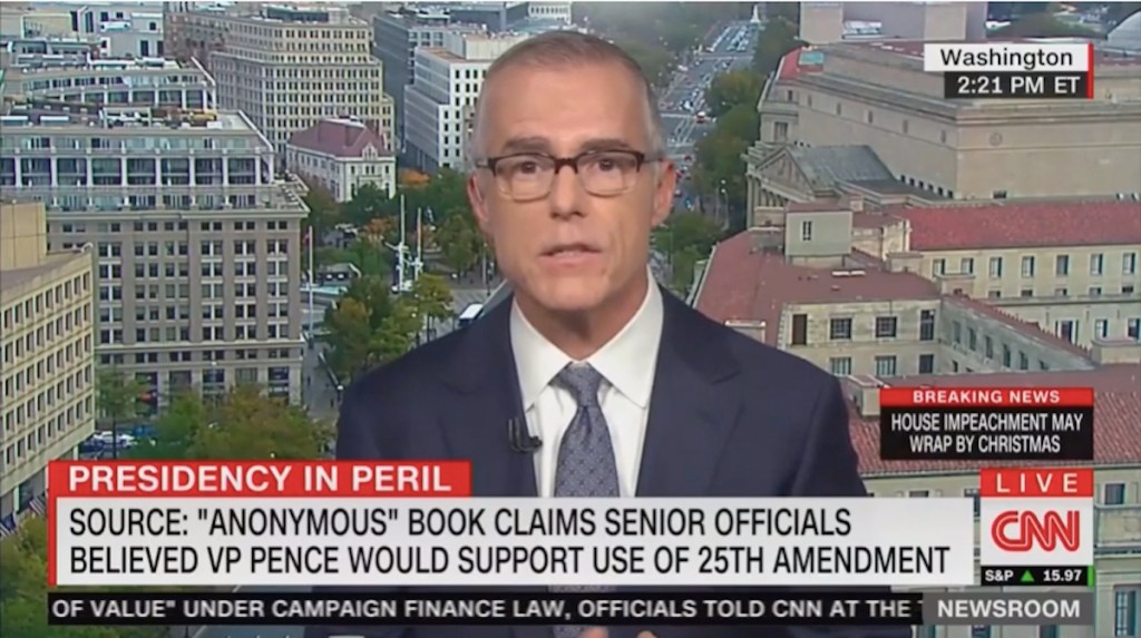 Andrew McCabe surprised by White House 25th Amendment list discussed in book