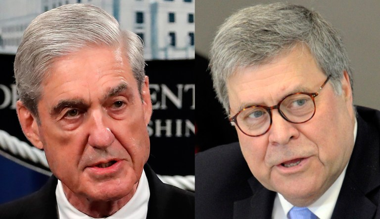 Robert Mueller and William Barr.