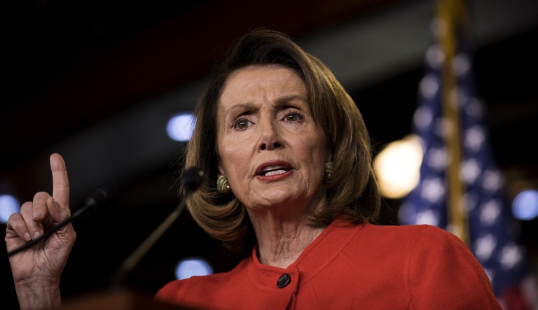House Minority Leader Nancy Pelosi, a Democrat from California, speaks during a news conference at the U.S. Capitol in Washington, D.C., U.S., on Thursday, Dec. 21, 2017. PresidentÂ TrumpÂ seems to have "some illusion" that he repealed Obamacare, PelosiÂ said before acknowledging the tax bill's repeal of the individual mandate will damage the health-care law.