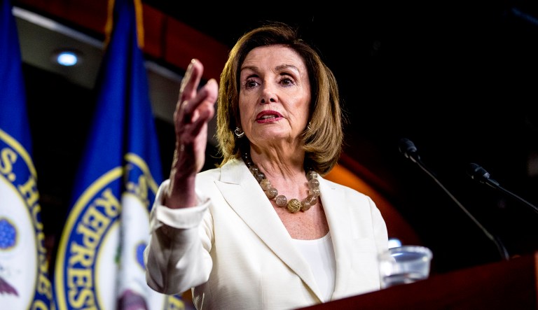 House Speaker Nancy Pelosi of Calif. meets with reporters on Capitol Hill in Washington, Thursday, July 11, 2019.