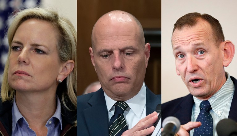 Kirstjen Nielsen, Ronald Vitiello, and Randolph "Tex" Alles are shown.