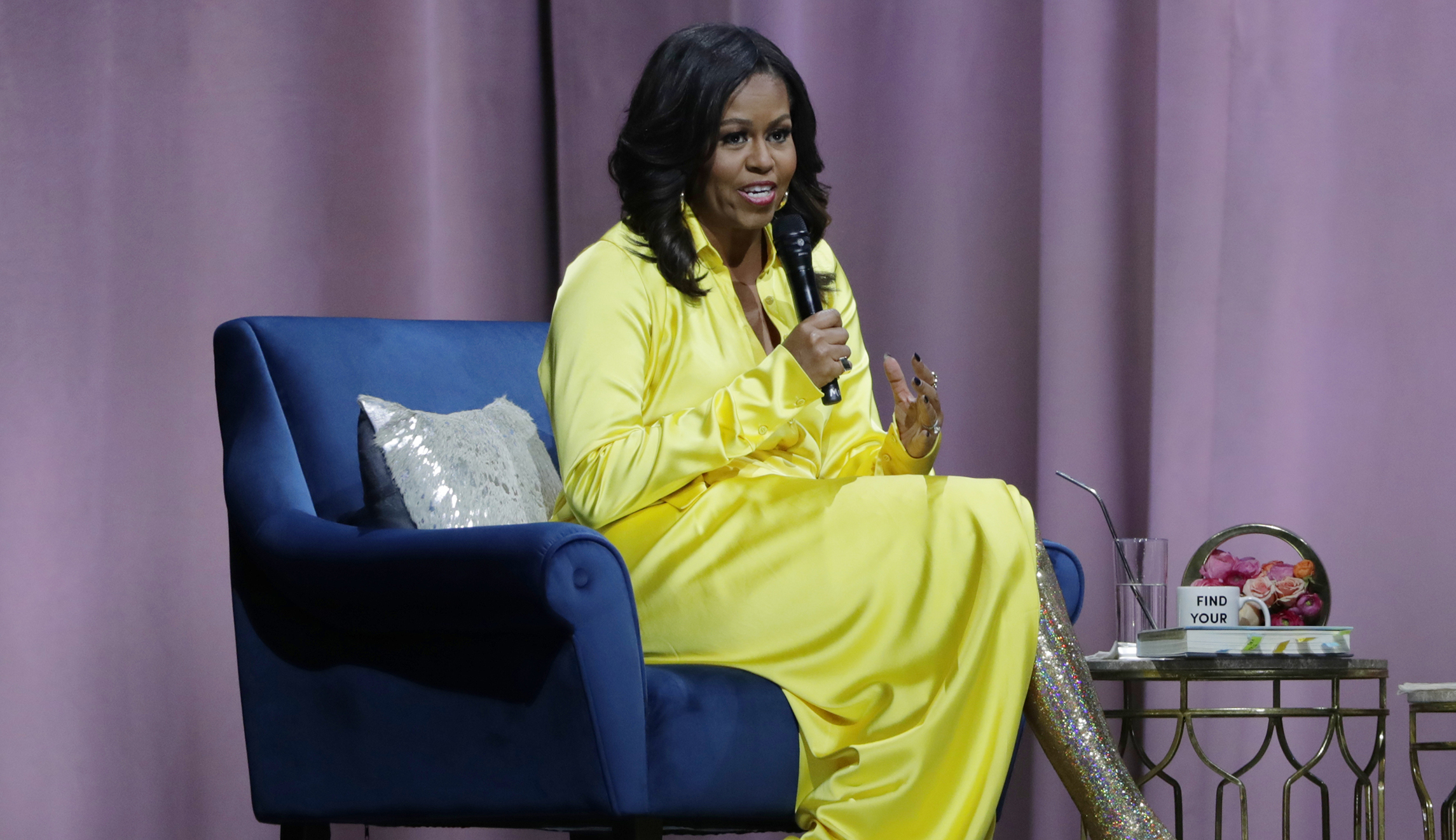 Michelle Obama in Paris near Notre Dame as cathedral went up in flames