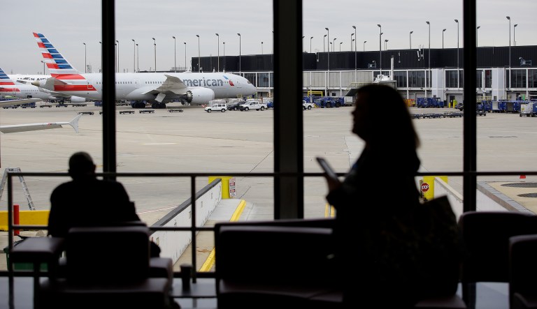 American Airlines Group Inc. planes sit on the tarmac during an event to mark the opening of five new gates inside Terminal 3 at O'Hare International Airport (ORD) in Chicago, Illinois, U.S., on Friday, May 11, 2018.