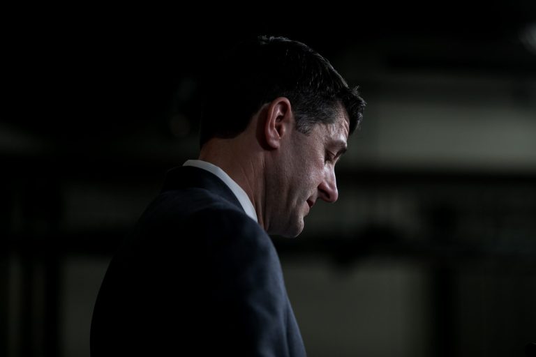 House Speaker Paul Ryan, R-WI, announces that he will not run for re-election at the end of this term, Wednesday, April 11, 2018, during a news conference on Capitol Hill. 