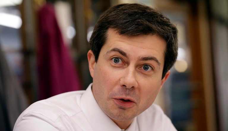 Democratic presidential candidate South Bend, Ind., Mayor Pete Buttigieg speaks outside the Statehouse, Wednesday, Oct. 30, 2019, in Concord, N.H., after filing to be placed on the New Hampshire primary ballot.