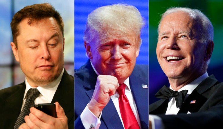 Elon Musk, Donald Trump, and Joe Biden.