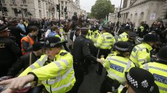 ‘Nazi scum’: Protesters mob, ‘milkshake’ Trump supporter in London