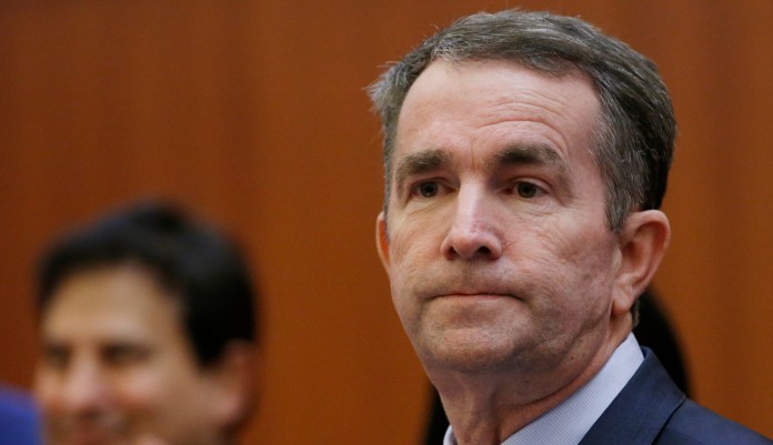 Virginia Gov. Ralph Northam prepares to address a news conference at the Capitol in Richmond, Va., Thursday, Jan. 31, 2019. Northam made a statement and answered questions about the late term abortion bill that was killed in committee.
