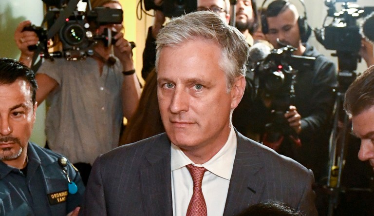 In this July 30, 2019 photo, Robert O'Brien, U.S. Special Envoy Ambassador, arrives at the district court where U.S. rapper A$AP Rocky is to appear on charges of assault, in Stockholm, Sweden.