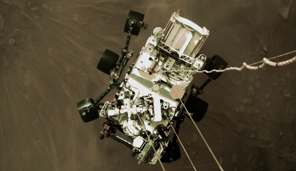NASA’s Perseverance rover beams back its first color photos of Mars