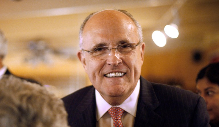 Possible presidential hopeful Rudy Giuliani attends a Republican luncheon, Thursday, June 2, 2011, at Vito Marcello's Italian Bistro in North Conway, N.H. 