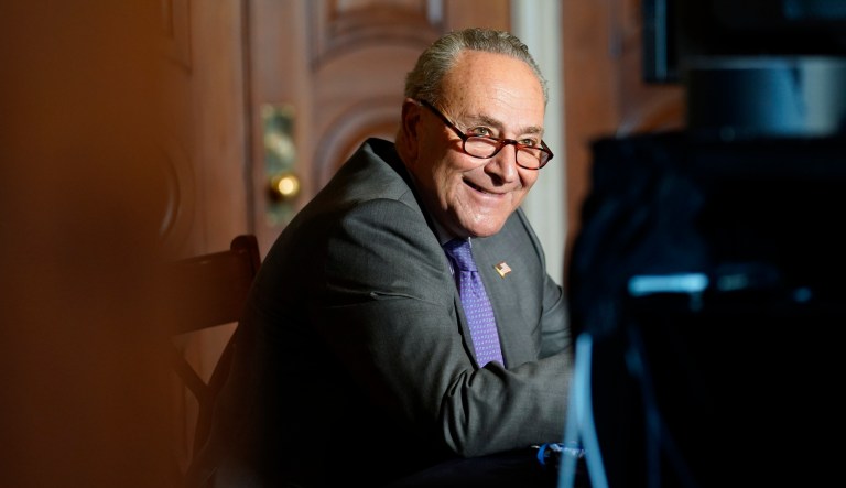 WATCH: Schumer heckled by protester at NYC press conference