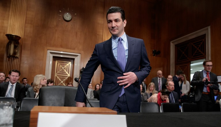 Dr. Scott Gottlieb, President Donald Trump's nominee to head the Food and Drug Administration, appears at his confirmation hearing before the Senate Committee on Health, Education, Labor, and Pensions, on Capitol Hill in Washington, Wednesday, April 5, 2017.