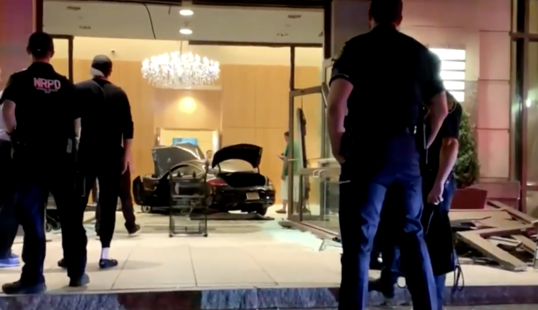 Car crashes into Trump Plaza lobby