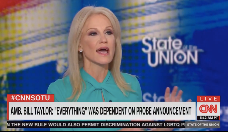 ‘They’ve got their aid’: Kellyanne Conway won’t say if Ukraine aid was held over Biden investigation