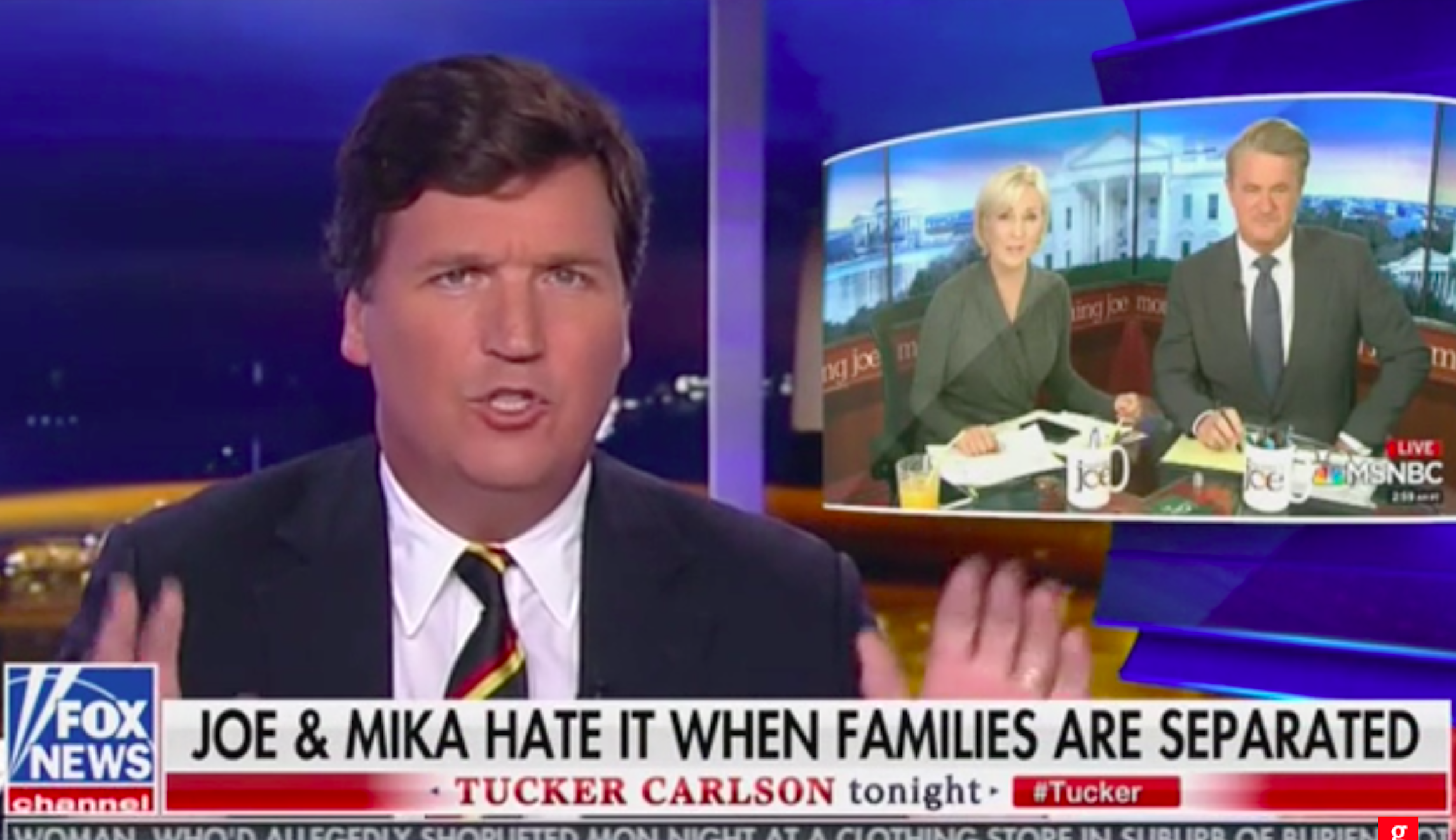 ‘Breaking up that sacred unit’: Tucker Carlson slams Joe Scarborough for claiming to care about family separation despite several divorces