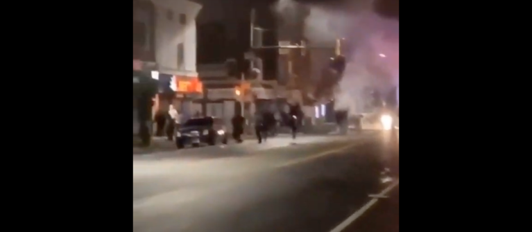 Video footage shows Philadelphia rioters running over officer with truck, looting, and throwing projectiles