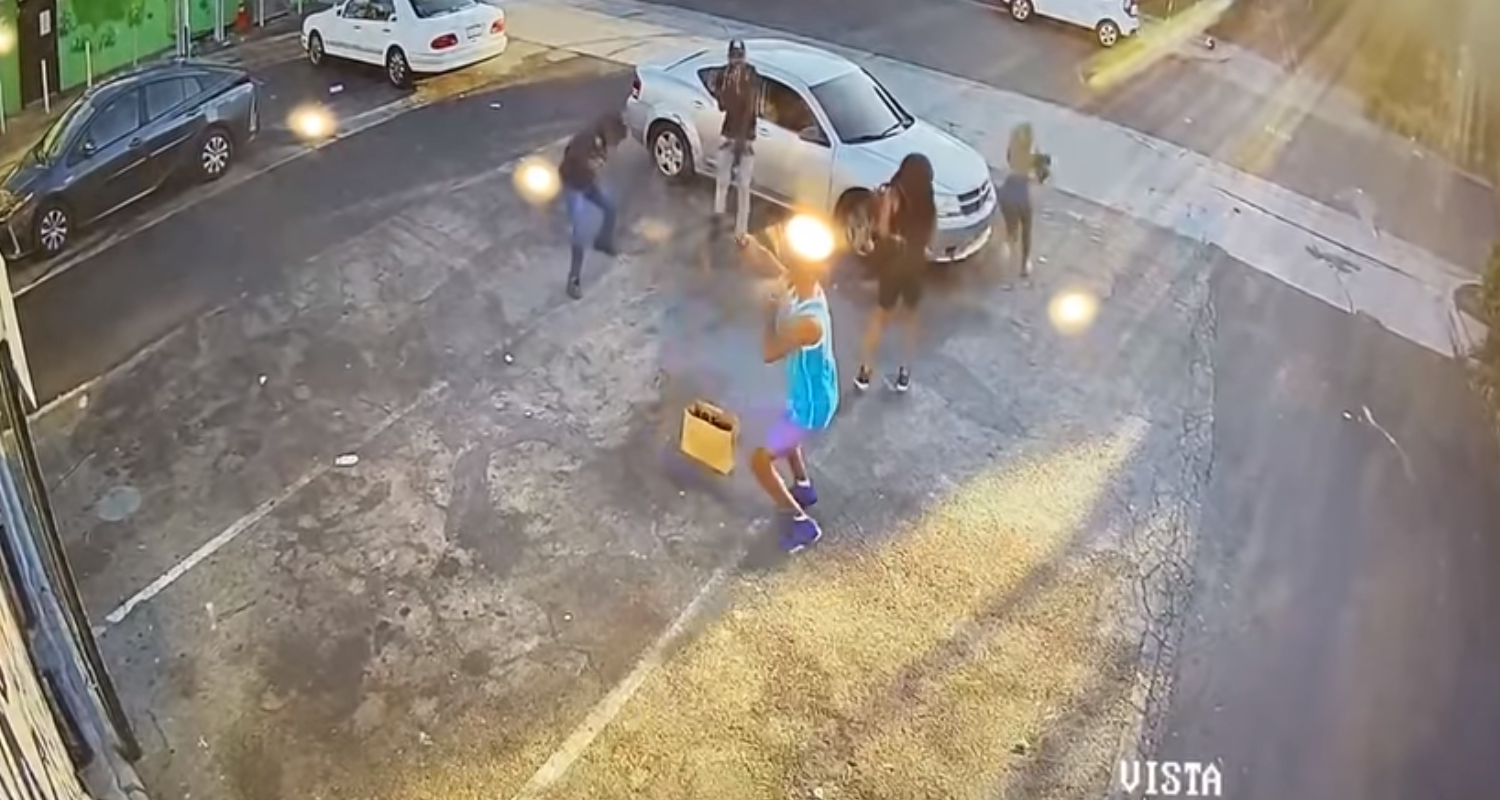 Armed shopper shoots would-be robbers and fends off assailants in dramatic scene