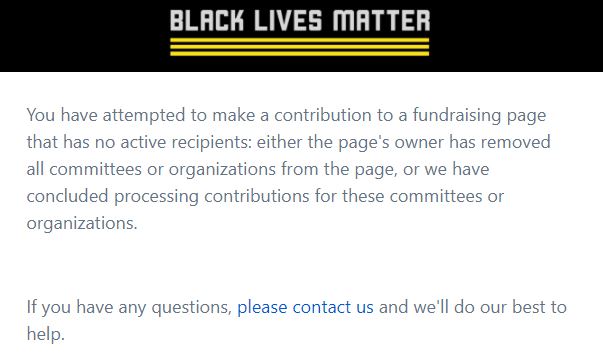 Shuttered BLM fundraising page.JPG
