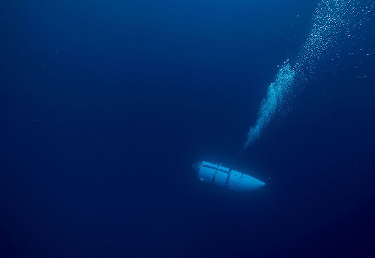 Undated handout photo shows Titan, the submersible that vanished on expedition to the Titanic wreckage. 