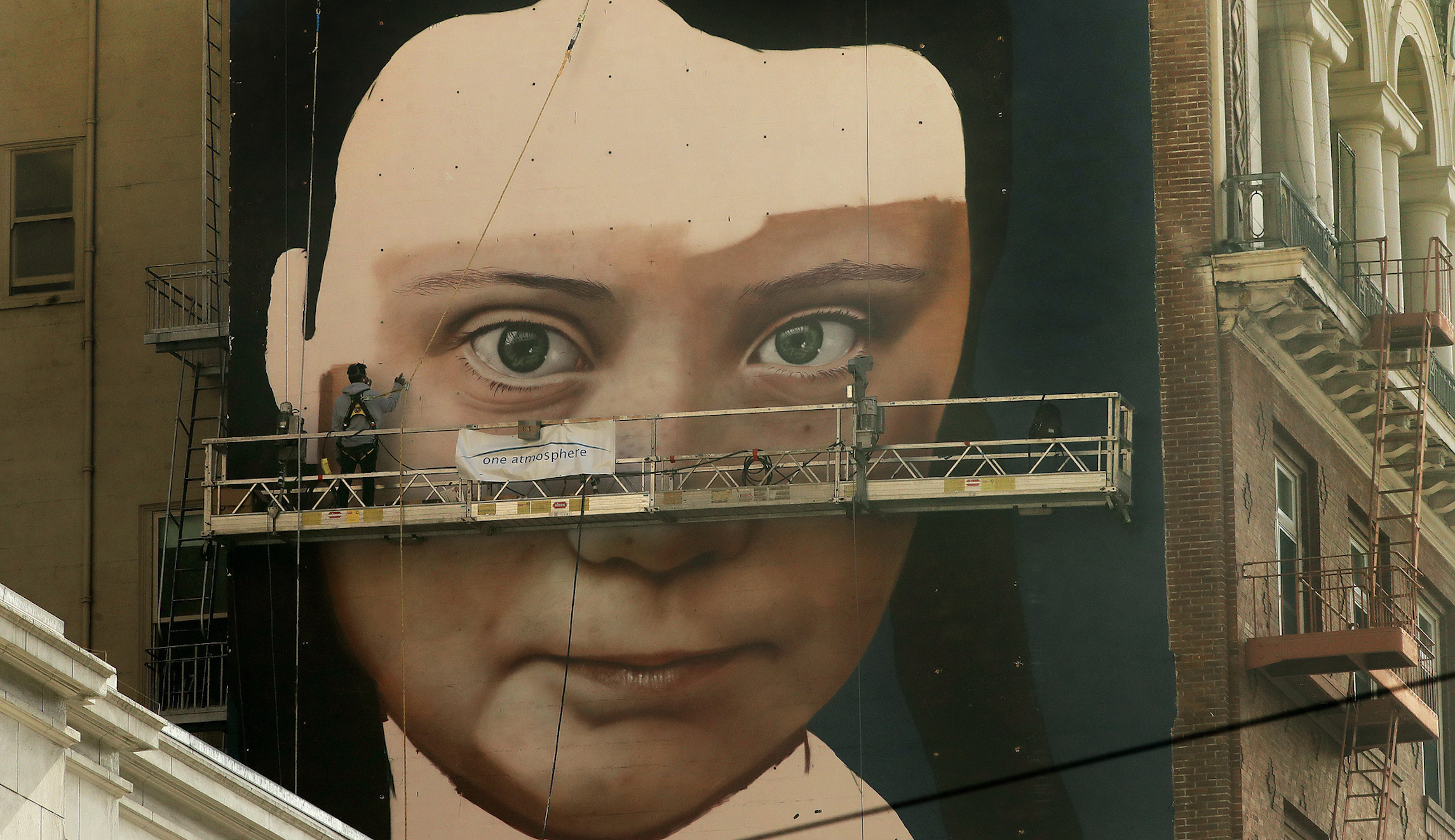 Huge Greta Thunberg mural going up in San Francisco