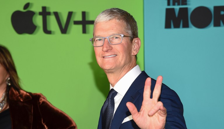 Apple CEO Tim Cook attends the world premiere of Apple TV+'s "The Morning Show" at David Geffen Hall at Lincoln Center on Monday, Oct. 28, in New York.