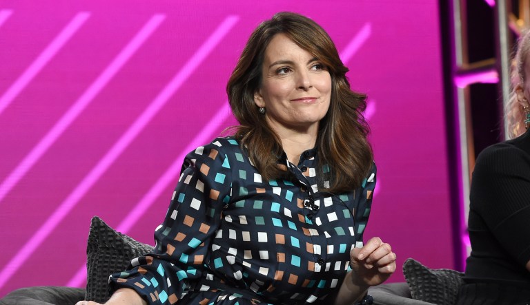 Executive producer Tina Fey speaks in E!'s "Busy Tonight" panel during the NBCUniversal TCA Winter Press Tour on Tuesday, Jan. 29, 2019, in Pasadena, Calif.