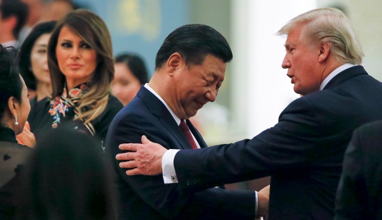 President Trump waves after speaking during the 2019 White House Business Session in Washington, D.C., on Monday, Feb. 25, 2019. TrumpÂ raised the prospect that he could sign a new trade deal with his Chinese counterpartÂ Xi Jinping, as both sides expressed optimism that substantial progress is being made toward ending the trade war between the worldâs two biggest economies.
