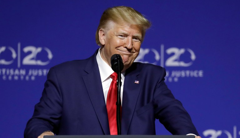 President Donald Trump arrives at Columbia Metropolitan Airport to attend the 