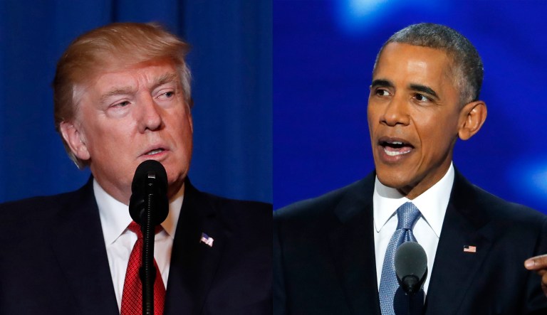 Donald Trump and Barack Obama.