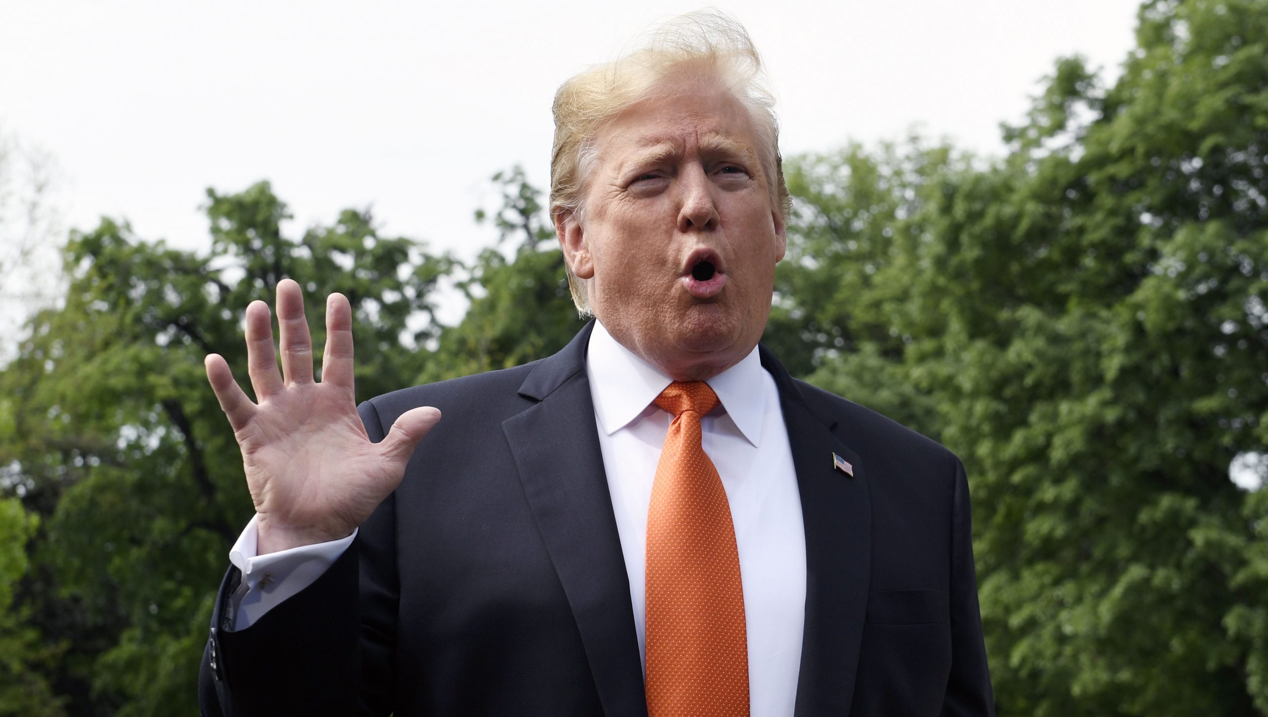 Trump refuses to take questions in first appearance following Mueller report release