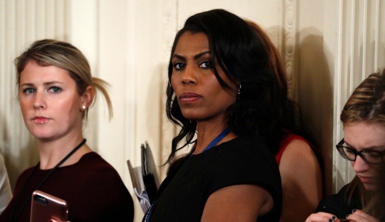 Omarosa Manigault Newman attends a news conference in the East Room of the White House in Washington on Feb. 13, 2017.