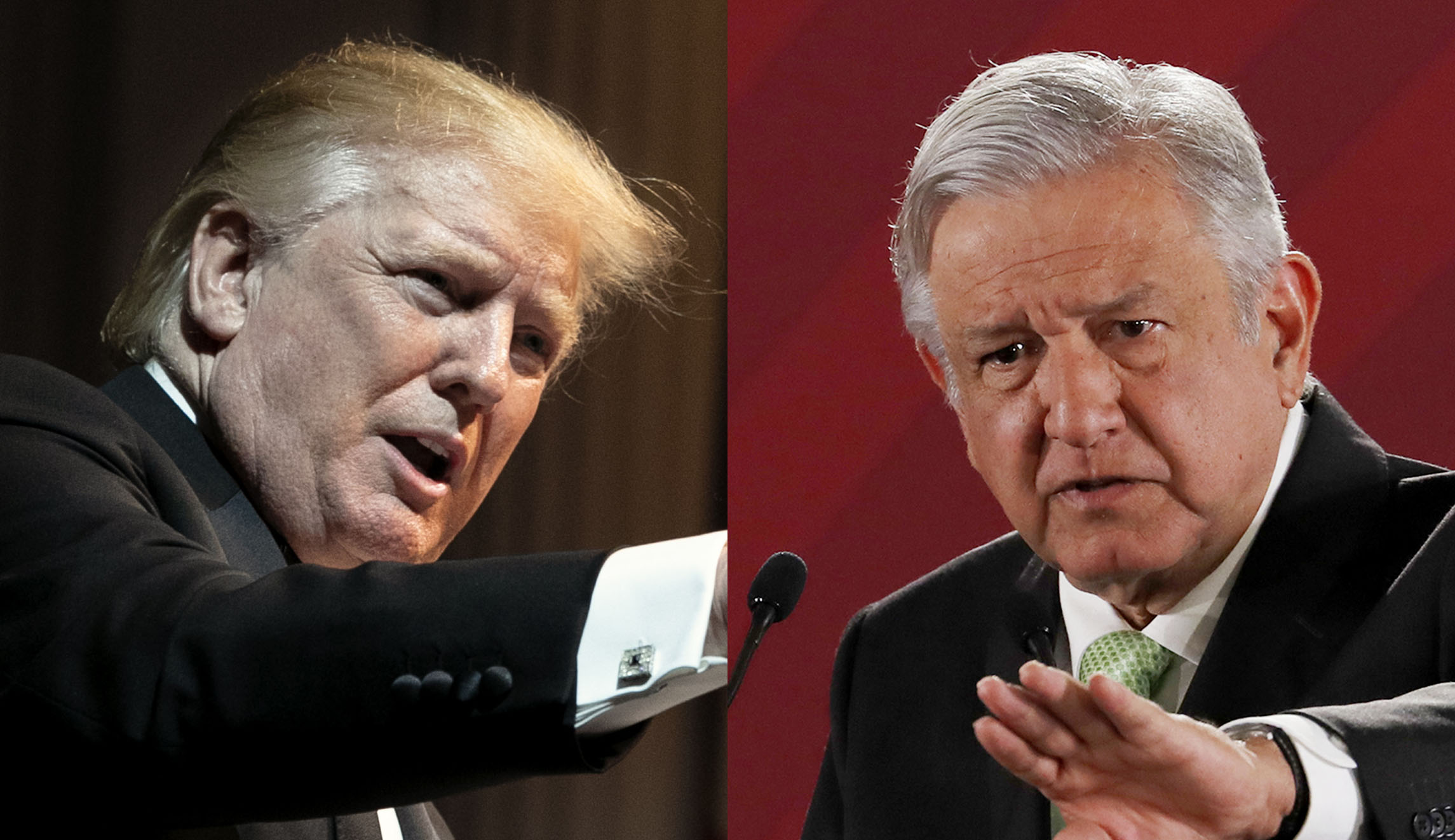 President Trump and Andres Manuel Lopez Obrador are shown.
