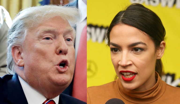 Donald Trump and Alexandria Ocasio-Cortez are shown.