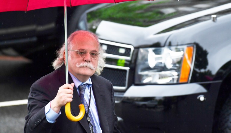 White House lawyer Ty Cobb walks to his car at the White House in Washington, Thursday, May 17, 2018.