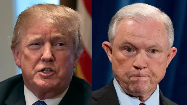 Trump, Sessions play nice in Oval Office meeting this afternoon