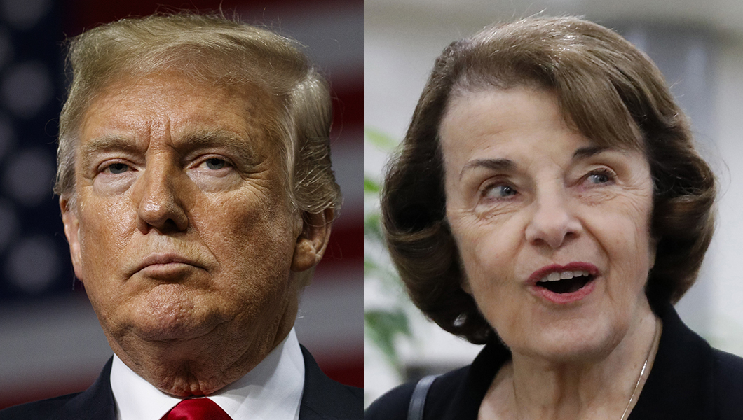 Trump asks if Dianne Feinstein will investigate herself over Chinese agent
