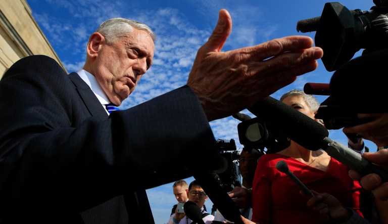 Mattis says diplomacy is key to solving tensions between the US and Iran Secretary of Defense Jim Mattis speaks to reporters at the Pentagon on July 27, 2018.